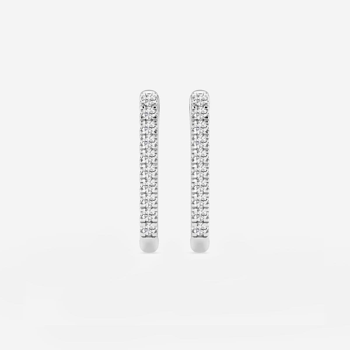 1/5 ctw Round Lab Grown Diamond Paper Clip Hoop Earrings