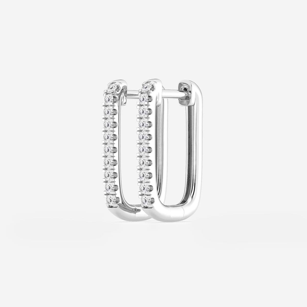 Additional Image 1 for  1/5 ctw Round Lab Grown Diamond Paper Clip Hoop Earrings