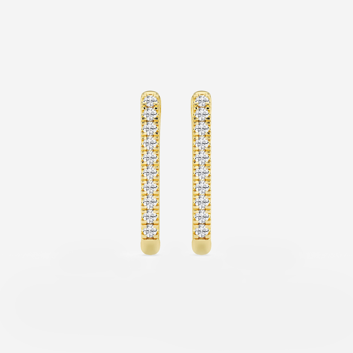 1/5 ctw Round Lab Grown Diamond Paper Clip Hoop Earrings