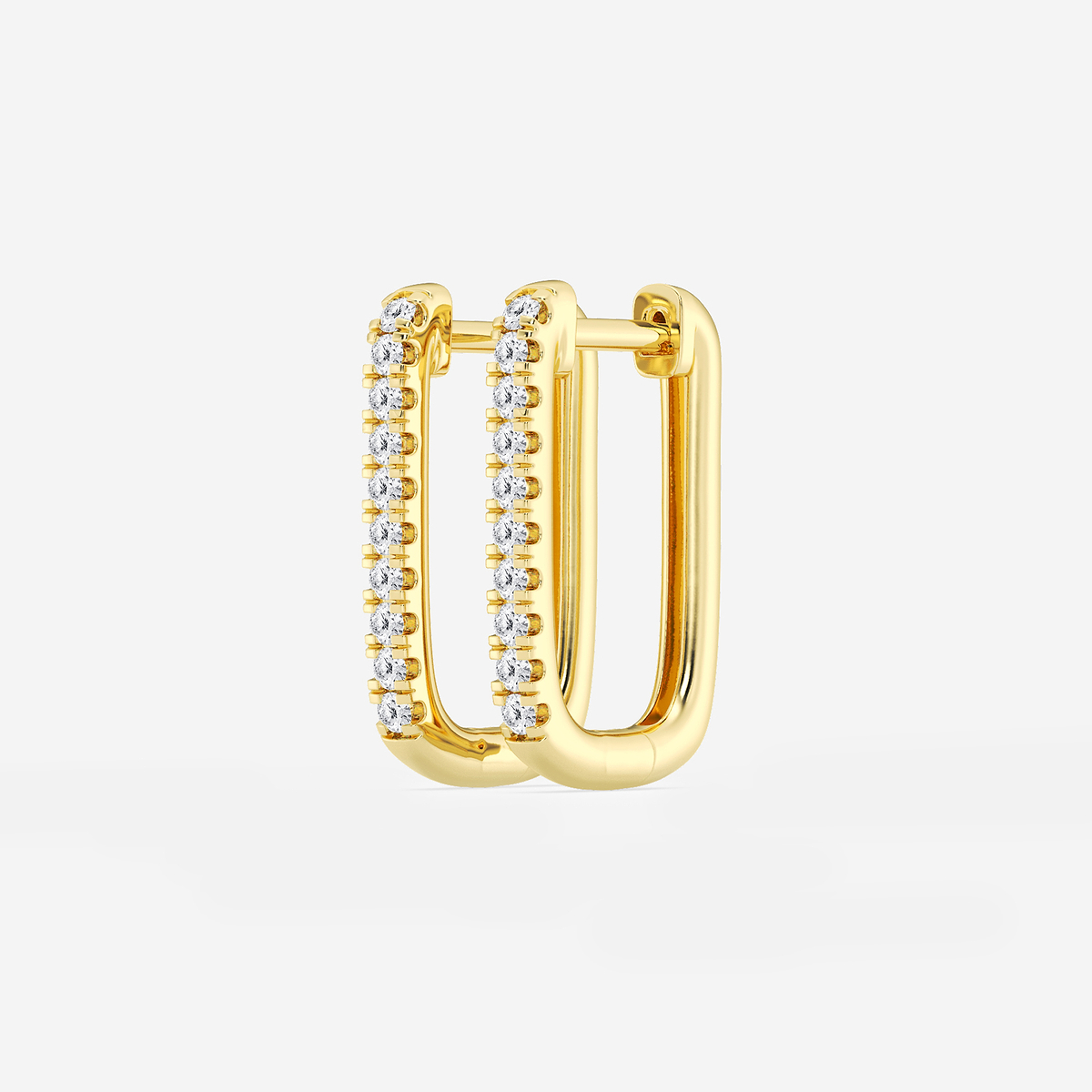 Additional Image 1 for  1/5 ctw Round Lab Grown Diamond Paper Clip Hoop Earrings