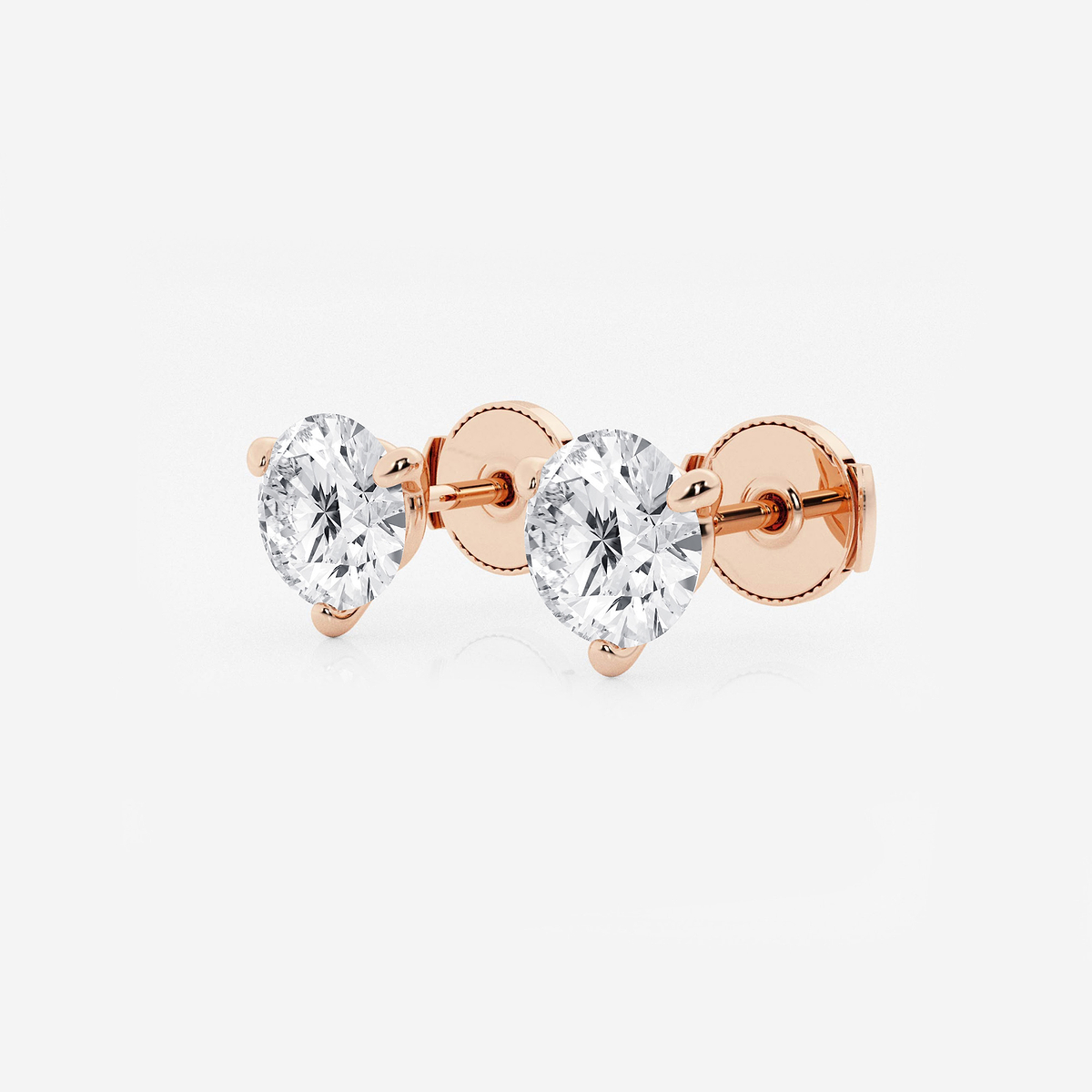 Additional Image 1 for  3 ctw Round Colorless Lab Grown Diamond Three Prong Martini Stud Earrings