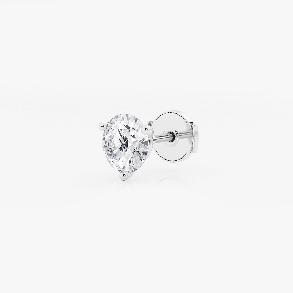 Additional Image 1 for  1 1/2 ctw Round Colorless Lab Grown Diamond Three Prong Martini Single Stud Earring