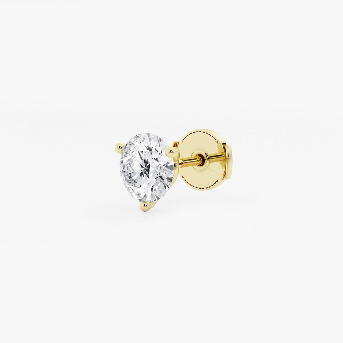 Additional Image 1 for  1 1/2 ctw Round Colorless Lab Grown Diamond Three Prong Martini Single Stud Earring