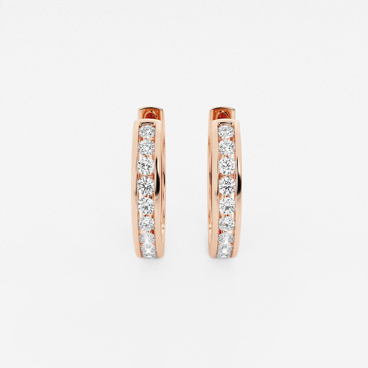 1 ctw Round Lab Grown Diamond Channel Set Hoop Earrings