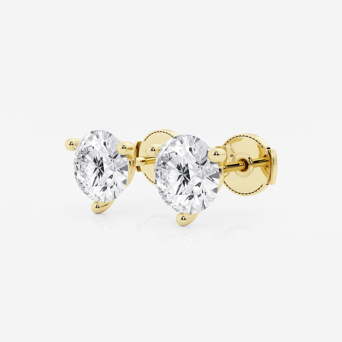 Additional Image 1 for  5 ctw Round Colorless Lab Grown Diamond Three Prong Martini Stud Earrings