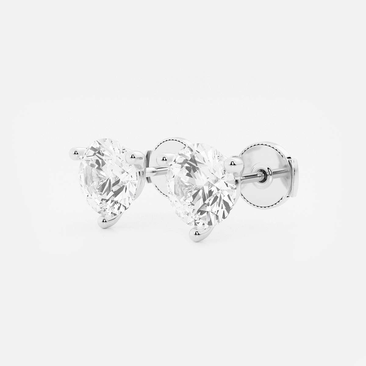 Additional Image 1 for  4 ctw Round Colorless Lab Grown Diamond Three Prong Martini Stud Earrings