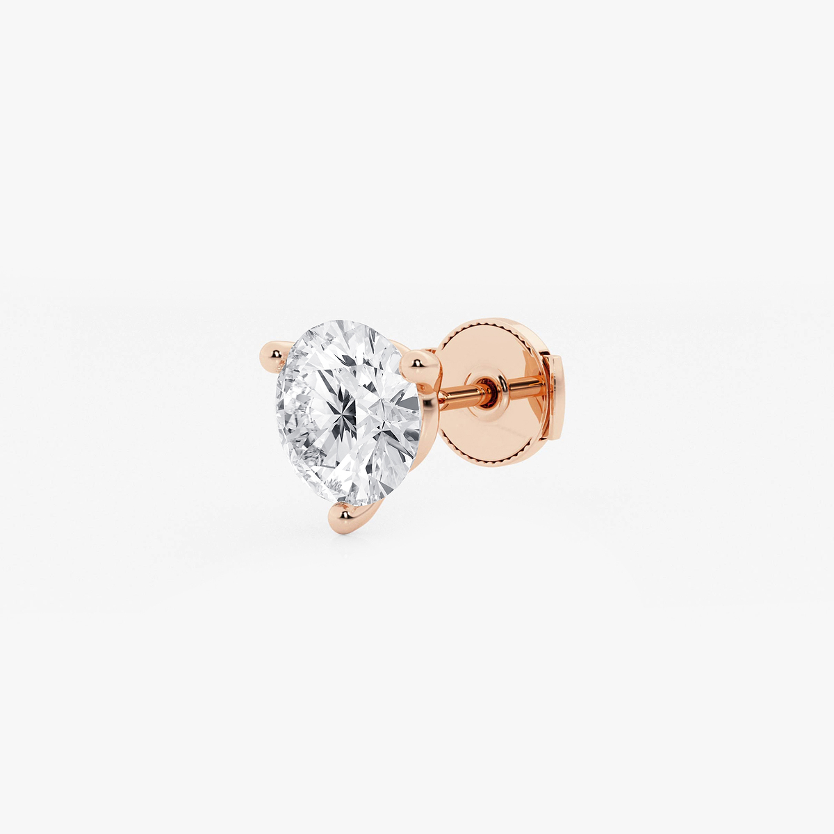 Additional Image 1 for  2 ctw Round Colorless Lab Grown Diamond Three Prong Martini Single Stud Earring