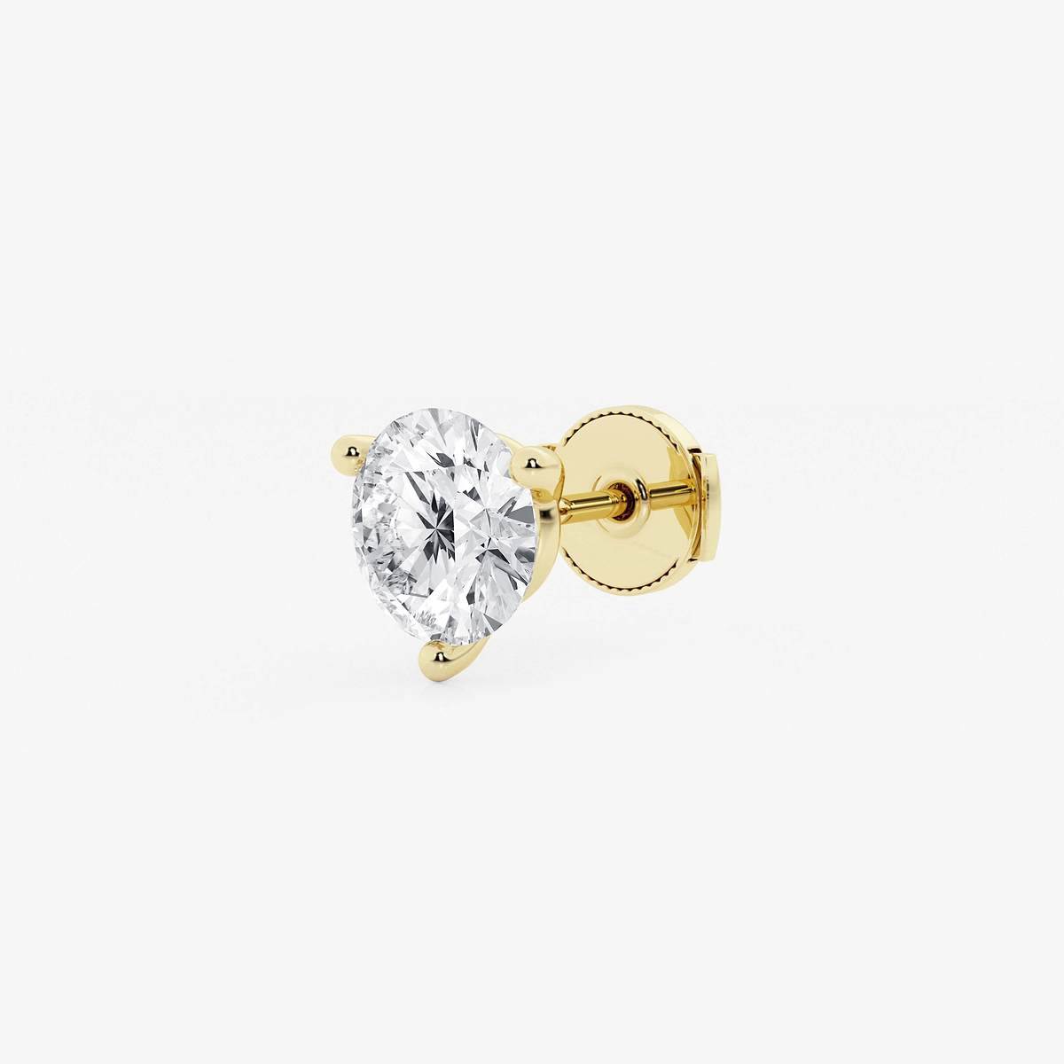Additional Image 1 for  2 ctw Round Colorless Lab Grown Diamond Three Prong Martini Single Stud Earring
