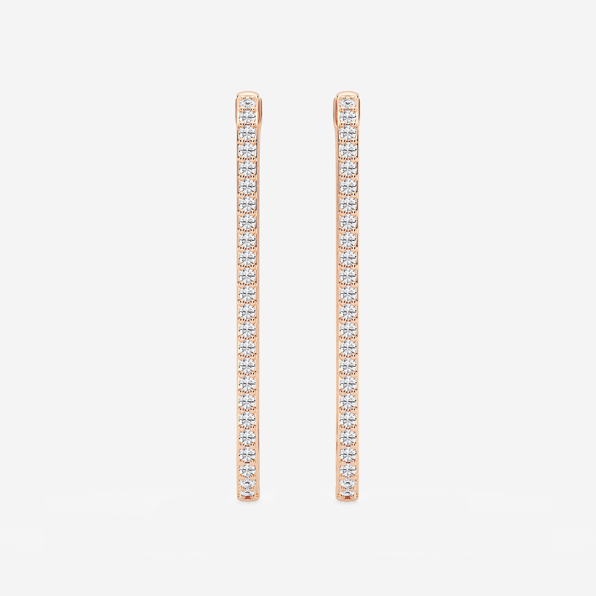 1 1/2 ctw Round Lab Grown Diamond Paper Clip Hoop Earrings