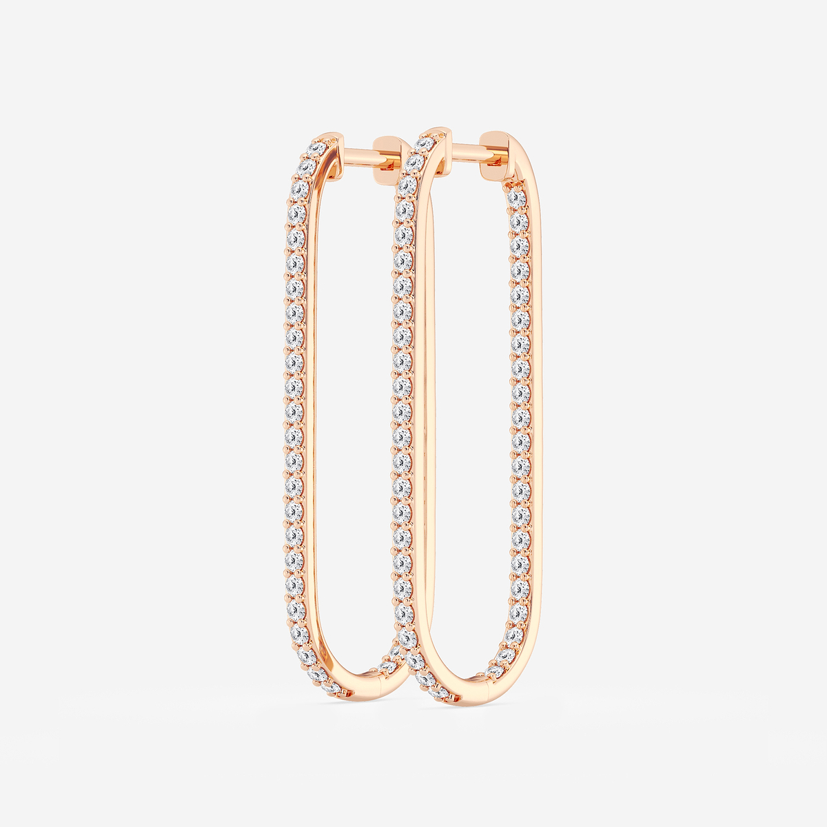Additional Image 1 for  1 1/2 ctw Round Lab Grown Diamond Paper Clip Hoop Earrings