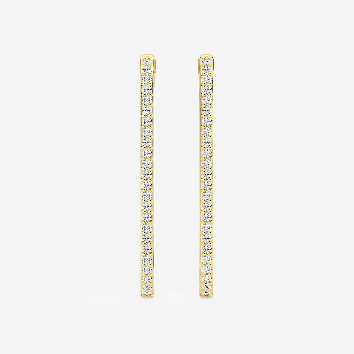 1 1/2 ctw Round Lab Grown Diamond Paper Clip Hoop Earrings