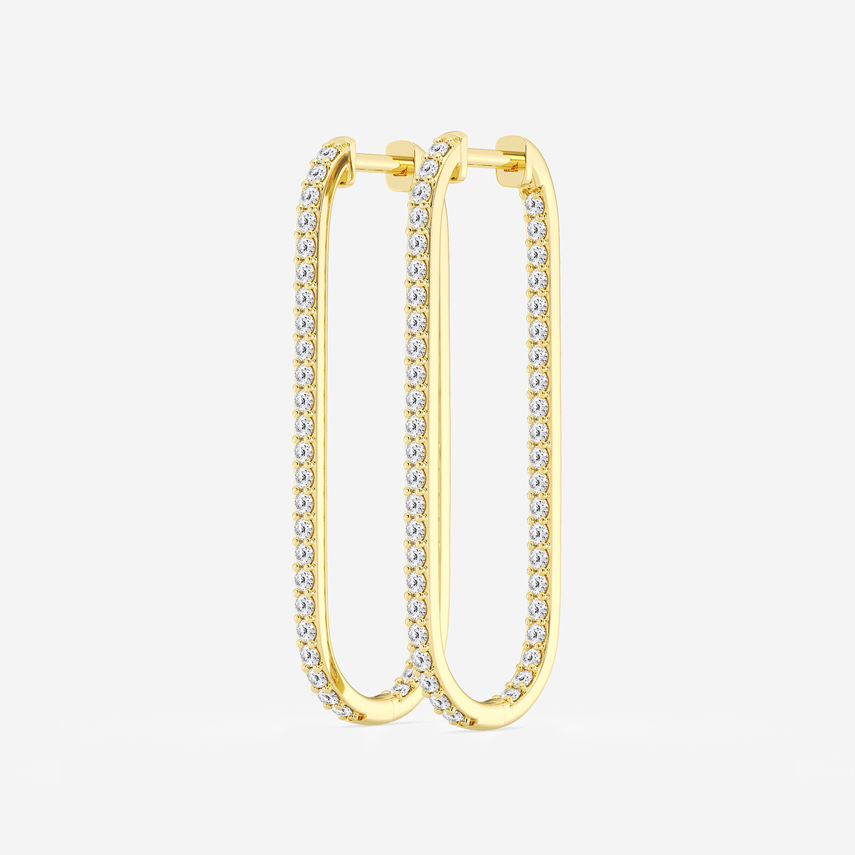 Additional Image 1 for  1 1/2 ctw Round Lab Grown Diamond Paper Clip Hoop Earrings