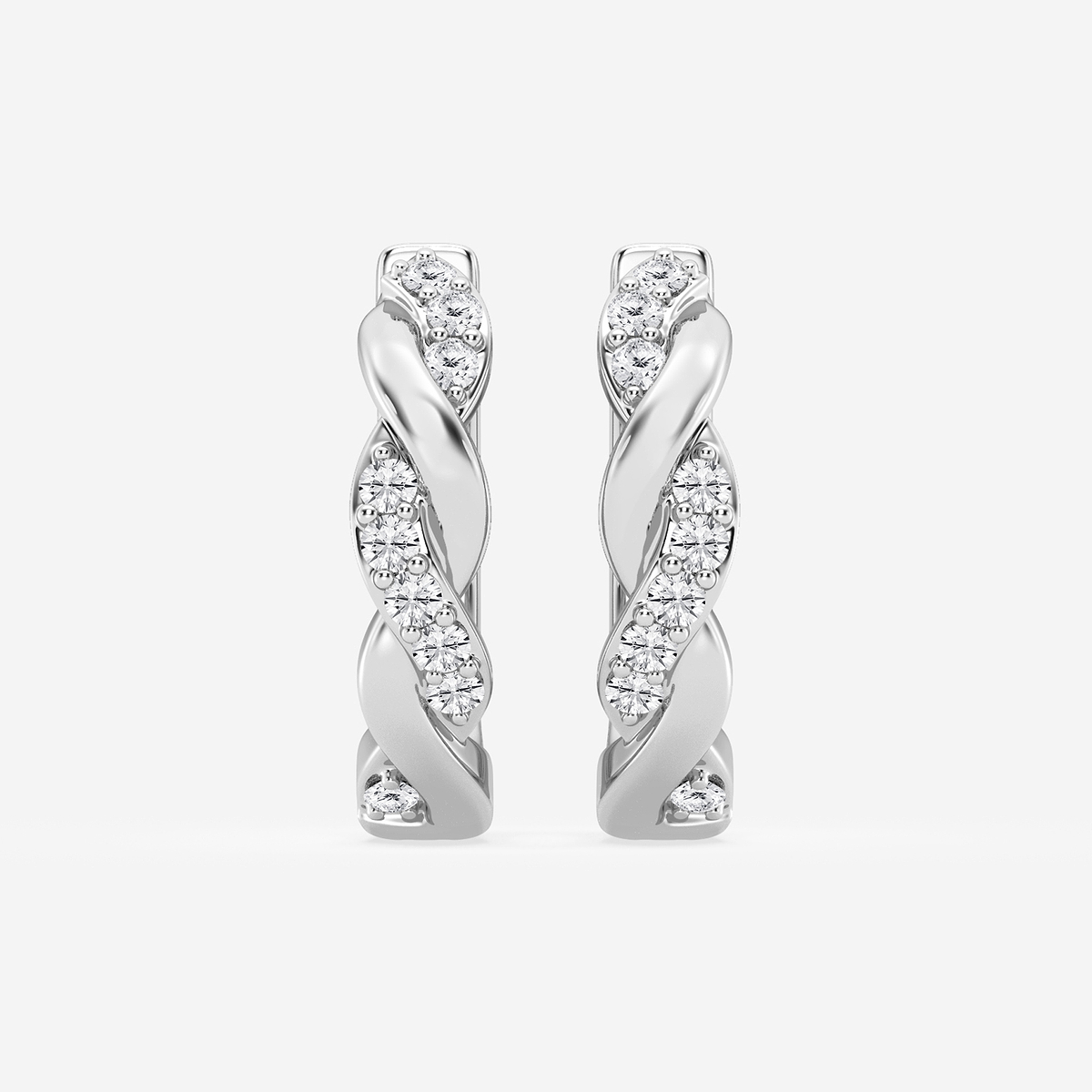 1/6 ctw Round Lab Grown Diamond Petite Hoop Earrings