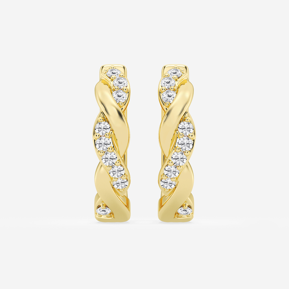 1/6 ctw Round Lab Grown Diamond Petite Hoop Earrings