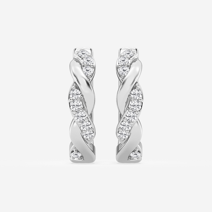 Petite Hoops - 1/6 ctw Round Lab Grown Diamond Petite Hoop Earrings