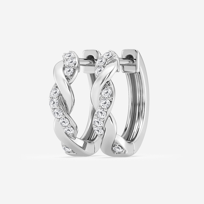 Petite Hoops - 1/6 ctw Round Lab Grown Diamond Petite Hoop Earrings