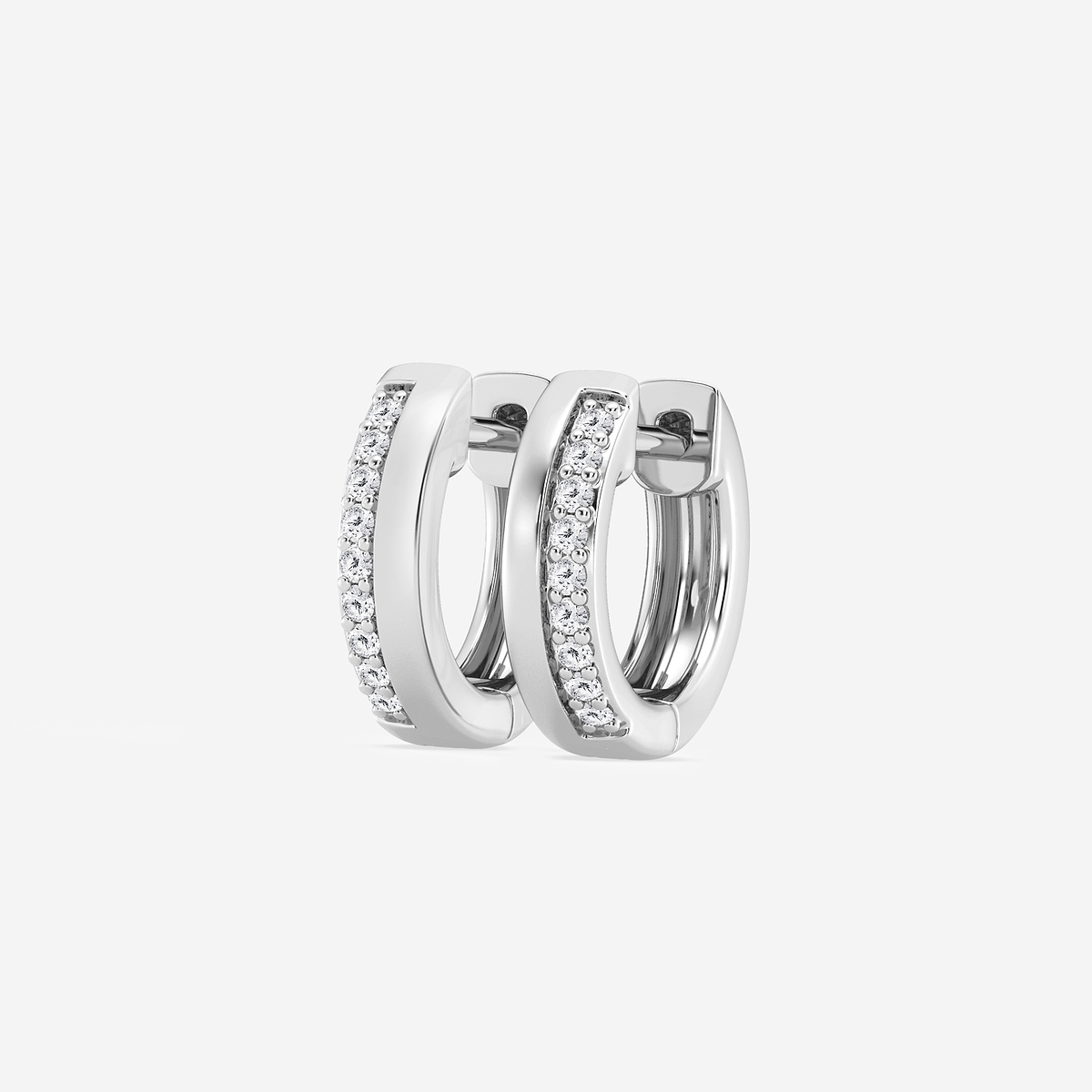 Additional Image 1 for  1/10 ctw Round Lab Grown Diamond Petite Hoop Earrings