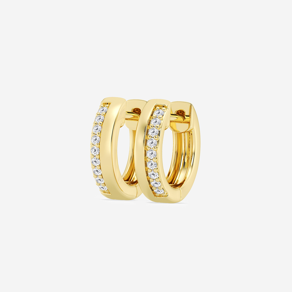 Additional Image 1 for  1/10 ctw Round Lab Grown Diamond Petite Hoop Earrings