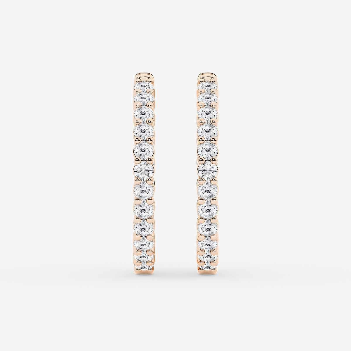 2 ctw Round Lab Grown Diamond Inside Out Hoop Earrings