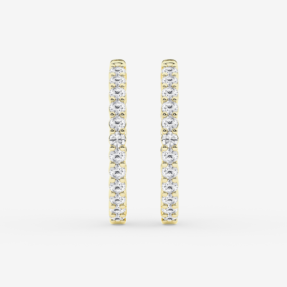 2 ctw Round Lab Grown Diamond Inside Out Hoop Earrings