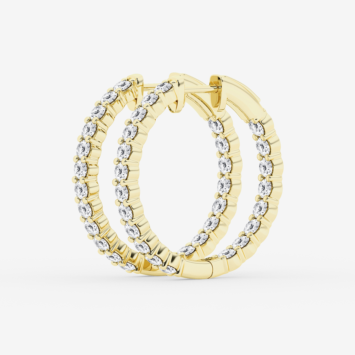 Additional Image 1 for  2 ctw Round Lab Grown Diamond Inside Out Hoop Earrings
