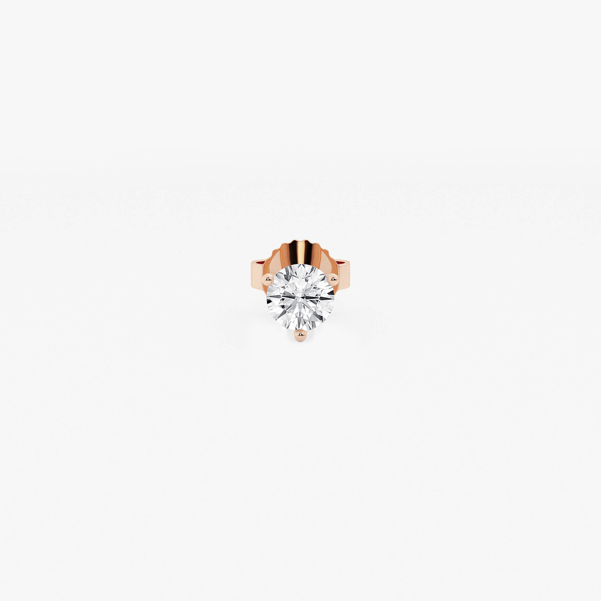 1/4 ctw Round Colorless Lab Grown Diamond Three Prong Martini Single Stud Earring