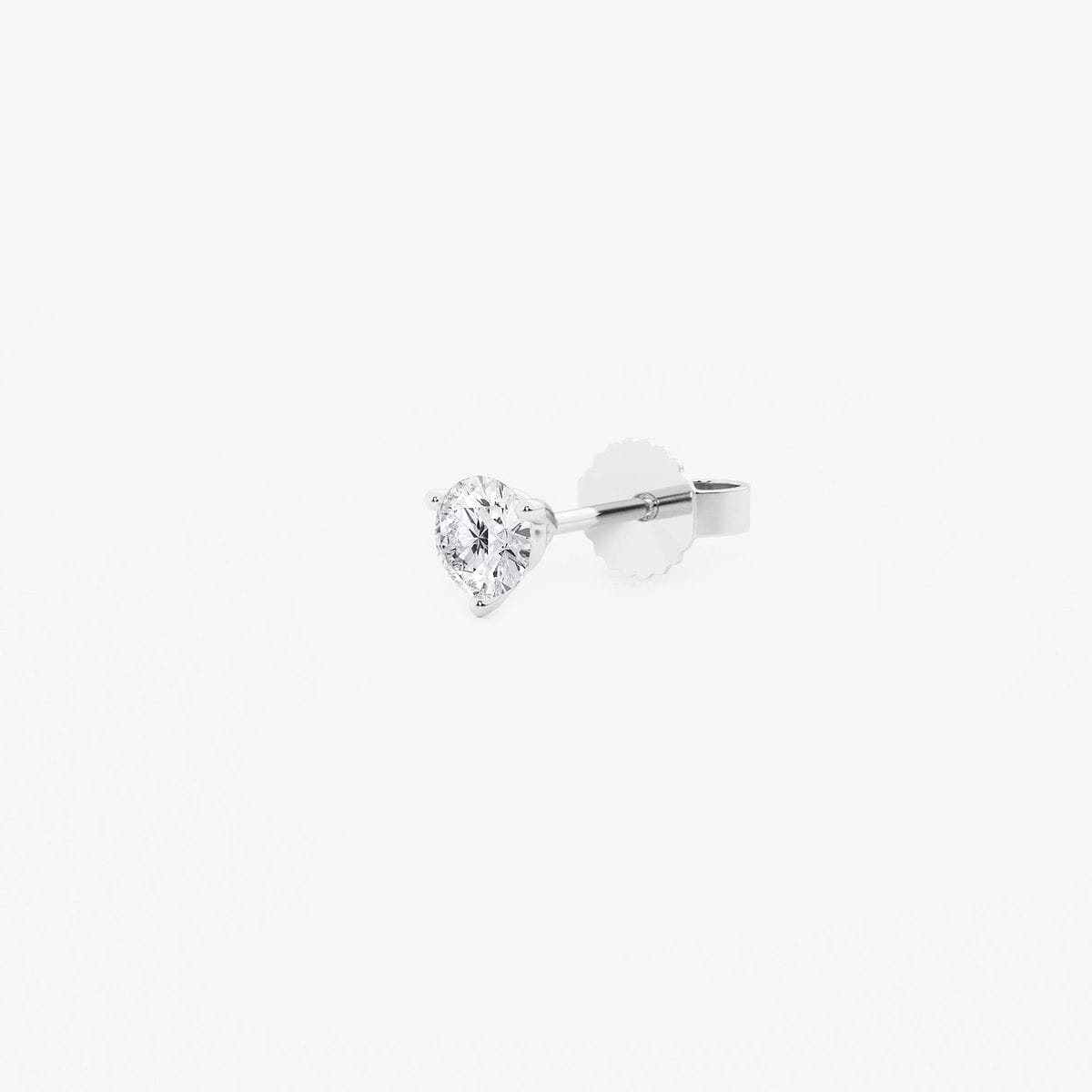 Additional Image 1 for  1/4 ctw Round Near-Colorless Lab Grown Diamond Three Prong Martini Single Stud Earring