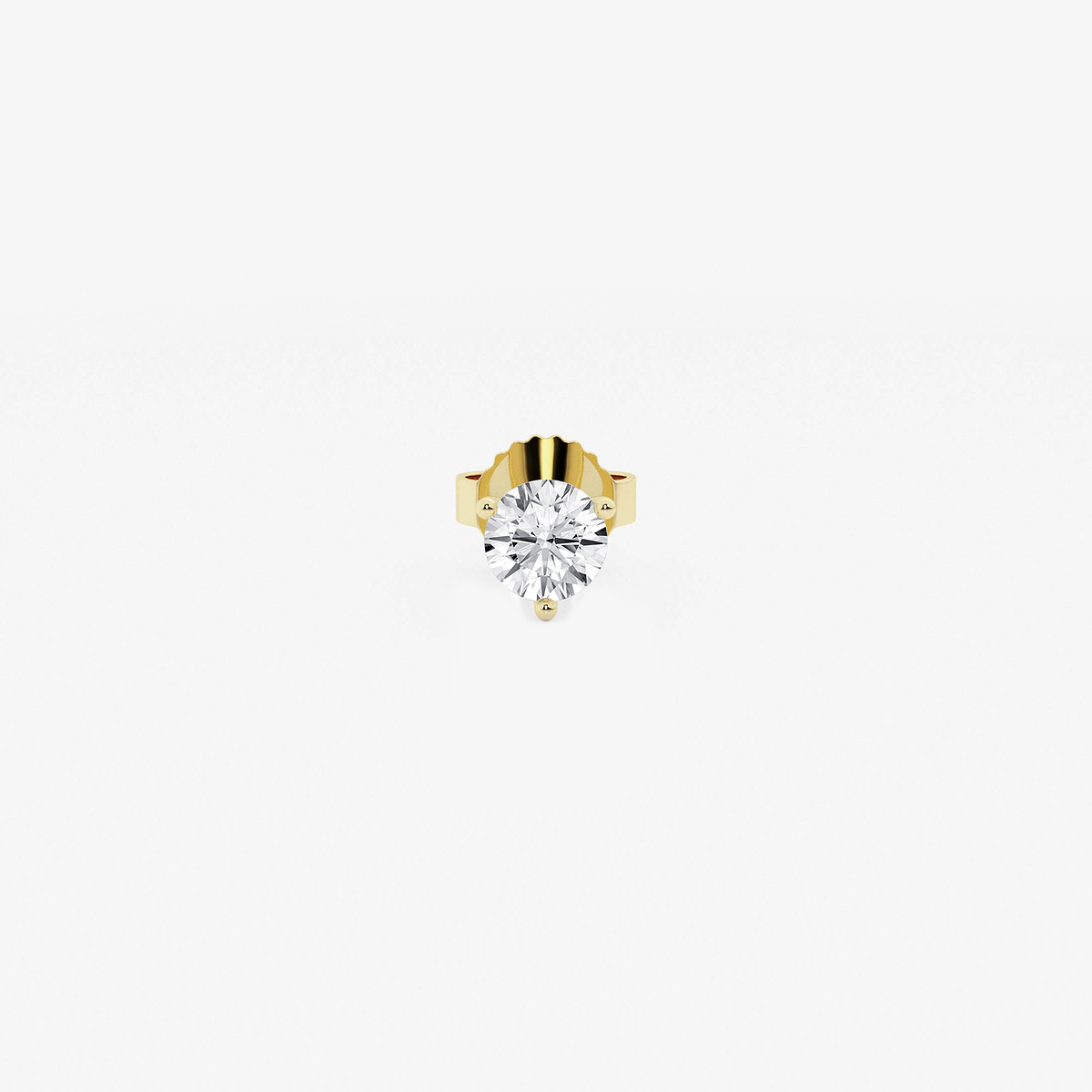 1/4 ctw Round Colorless Lab Grown Diamond Three Prong Martini Single Stud Earring