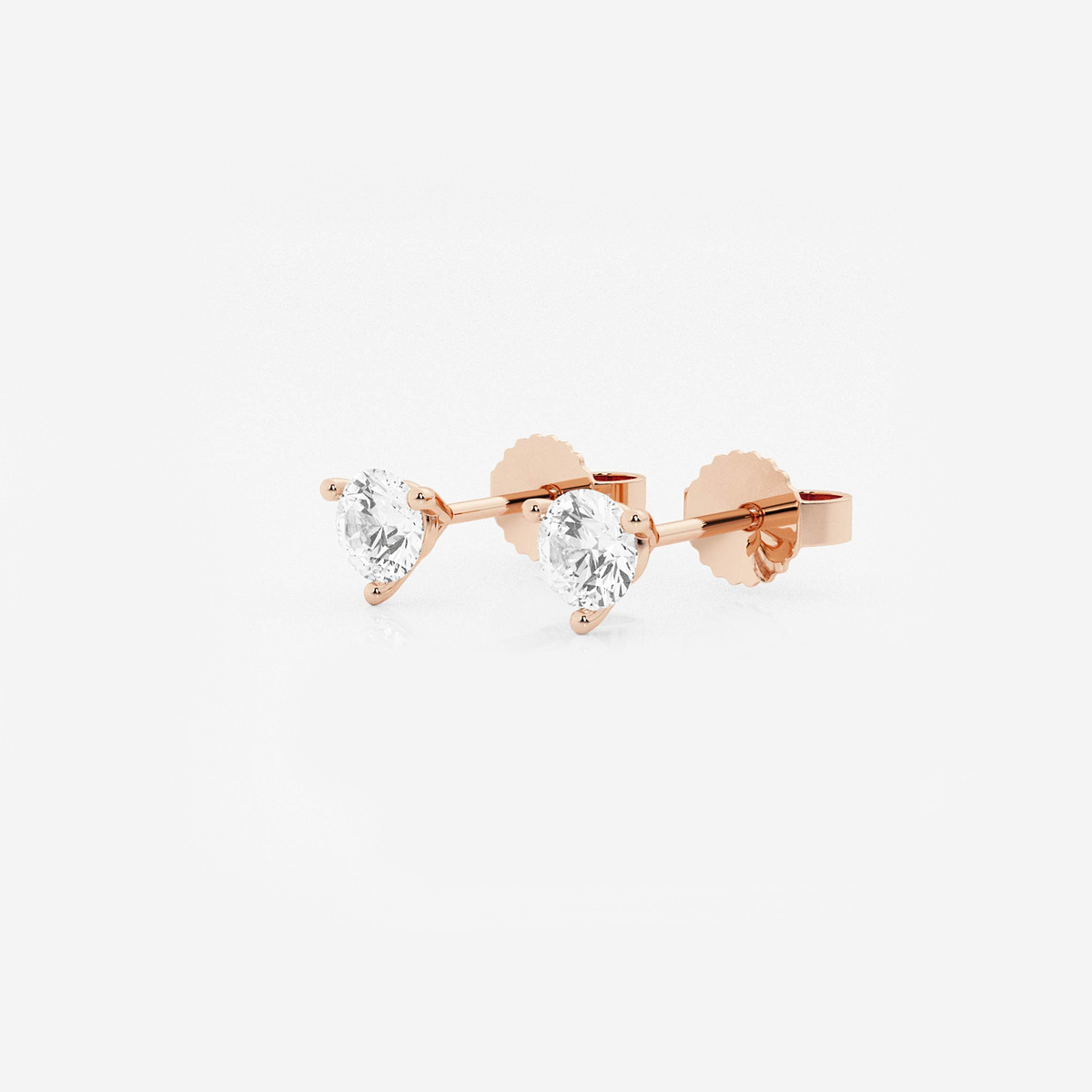 Additional Image 1 for  1/2 ctw Round Colorless Lab Grown Diamond Three Prong Martini Stud Earrings