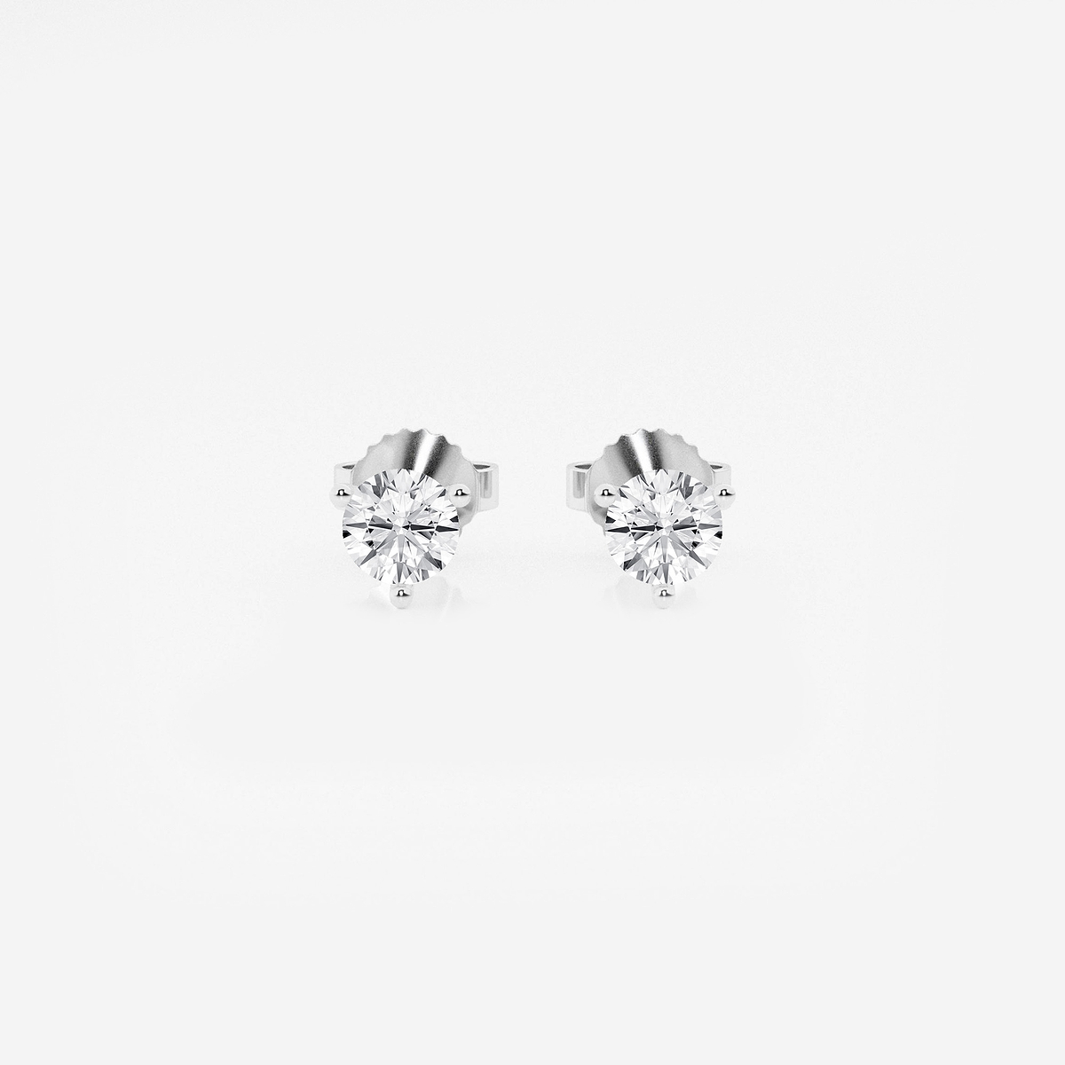 1/2 ctw Round Colorless Lab Grown Diamond Three Prong Martini Stud Earrings