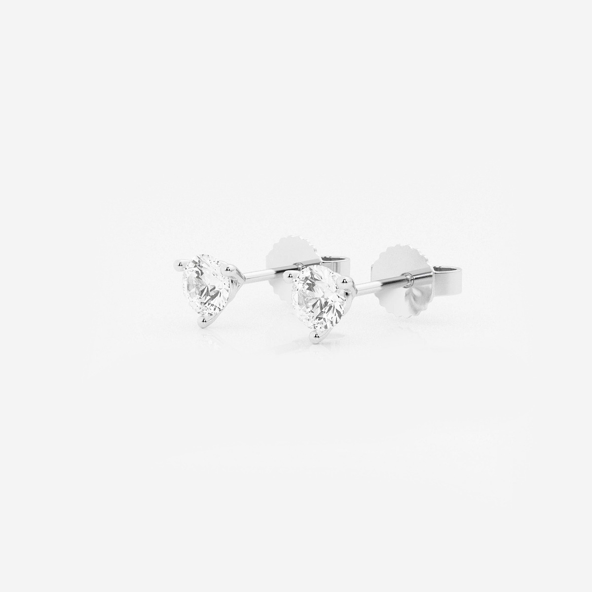 Additional Image 1 for  1/2 ctw Round Colorless Lab Grown Diamond Three Prong Martini Stud Earrings