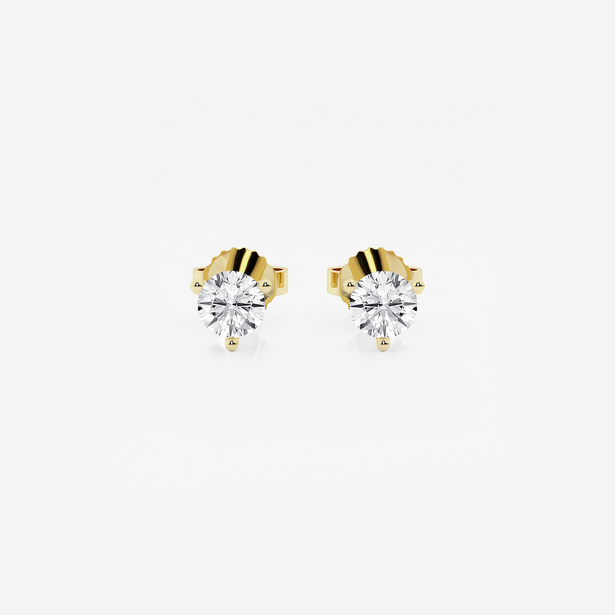 1/2 ctw Round Colorless Lab Grown Diamond Three Prong Martini Stud Earrings