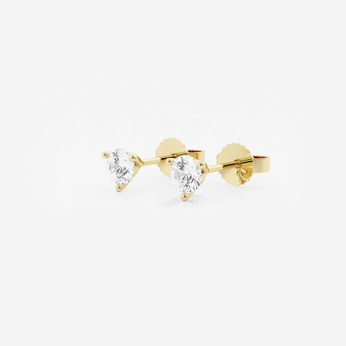Additional Image 1 for  1/2 ctw Round Colorless Lab Grown Diamond Three Prong Martini Stud Earrings