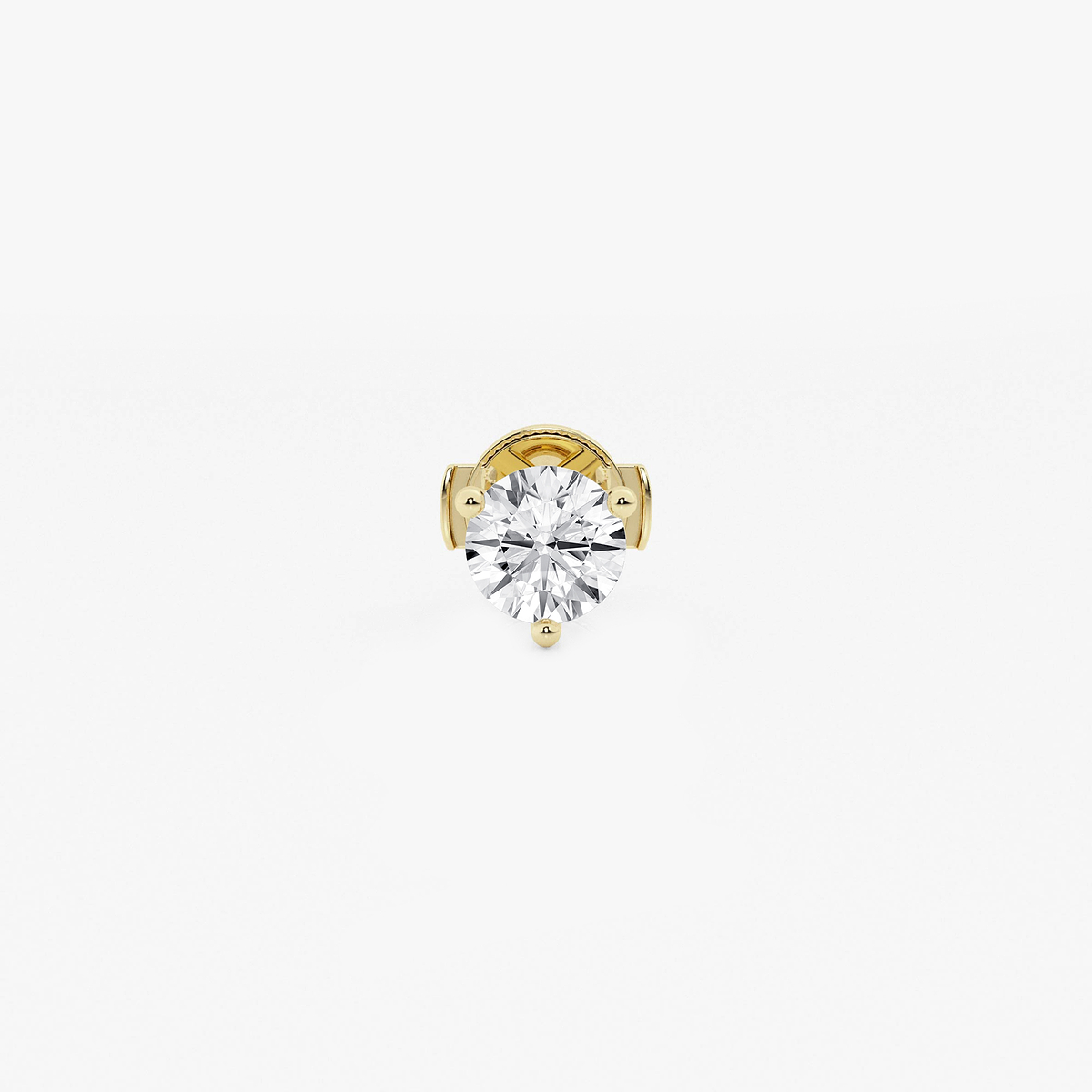 1/2 ctw Round Colorless Lab Grown Diamond Three Prong Martini Single Stud Earring