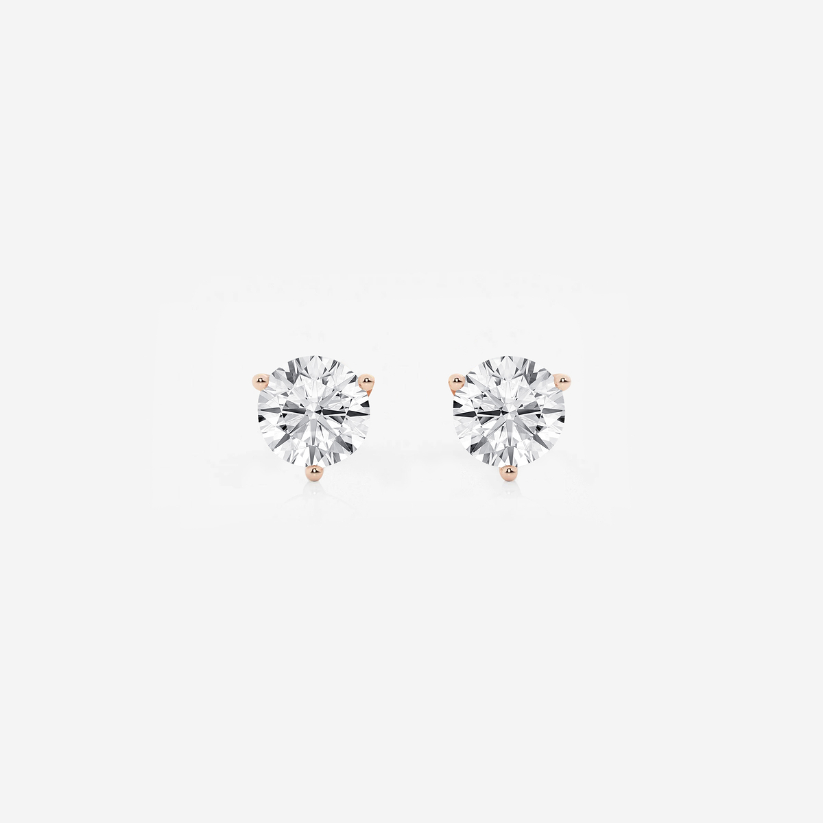 1 ctw Round Colorless Lab Grown Diamond Three Prong Martini Stud Earrings