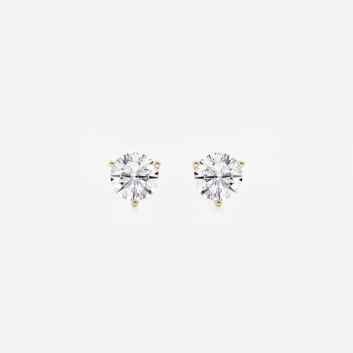 1 ctw Round Near-Colorless Lab Grown Diamond Three Prong Martini Stud Earrings