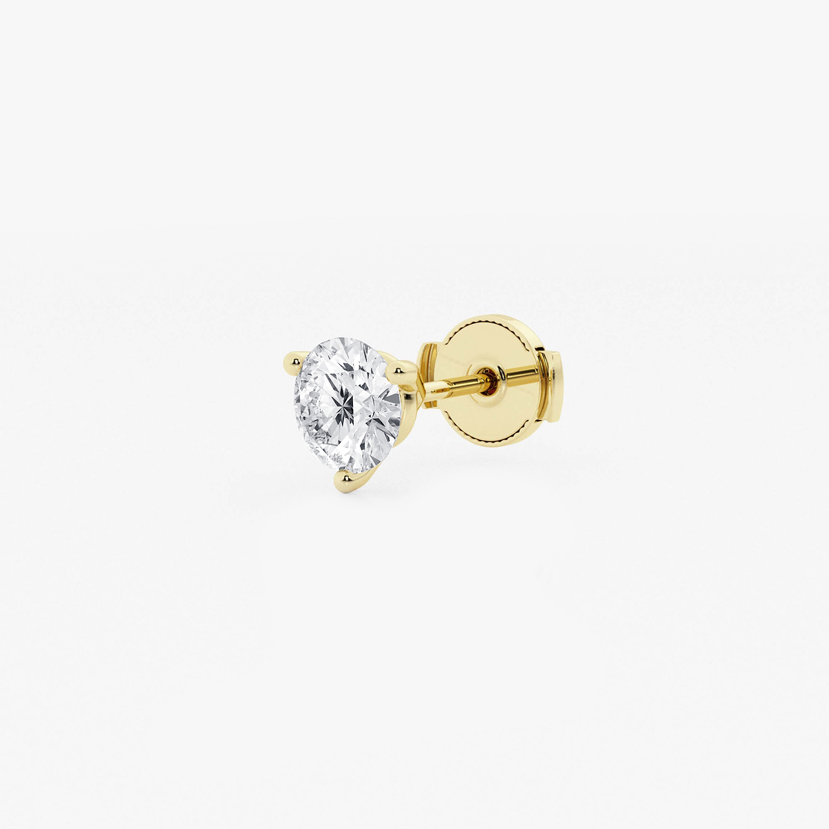 Additional Image 1 for  3/4 ctw Round Colorless Lab Grown Diamond Three Prong Martini Single Stud Earring