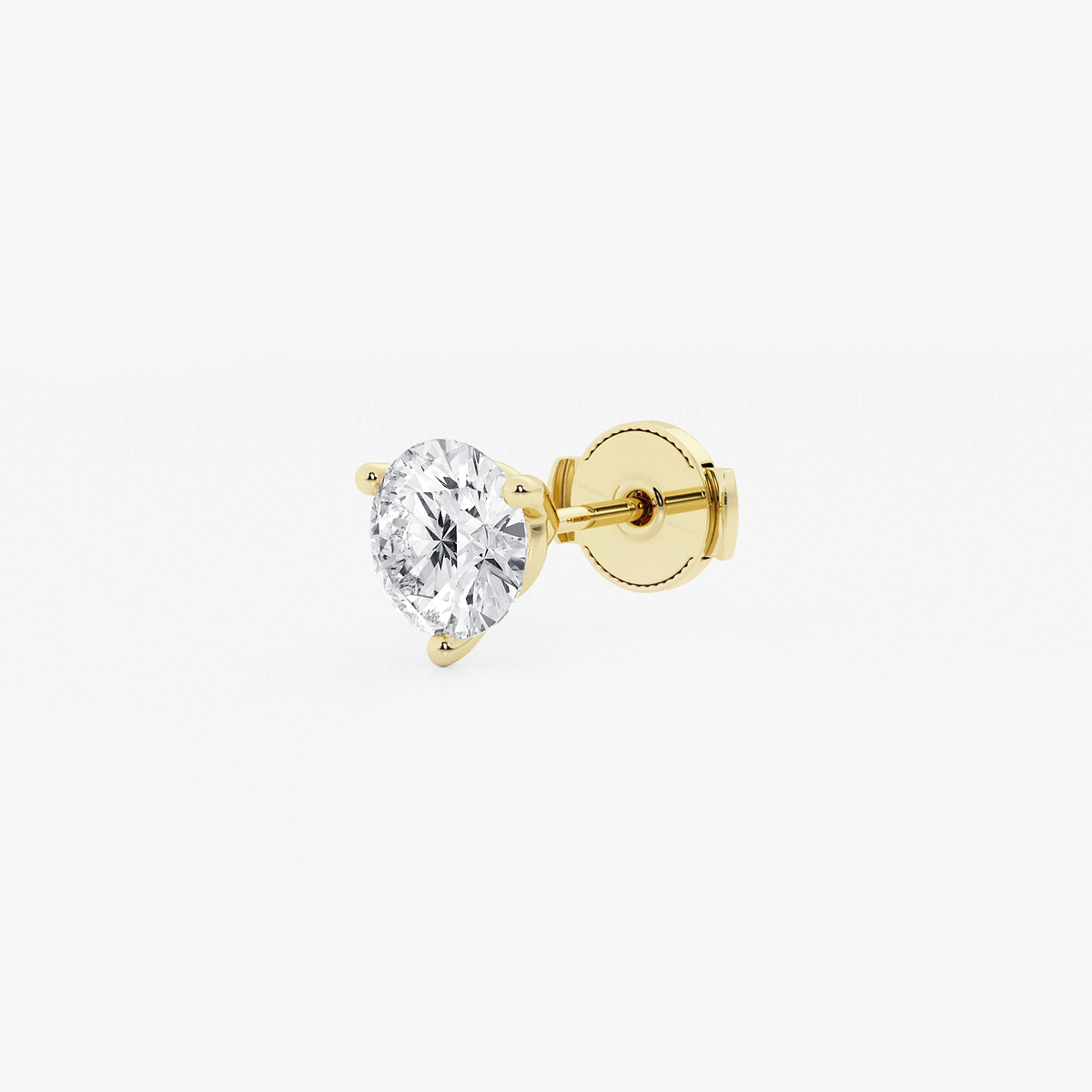 Additional Image 1 for  1 ctw Round Colorless Lab Grown Diamond Three Prong Martini Single Stud Earring