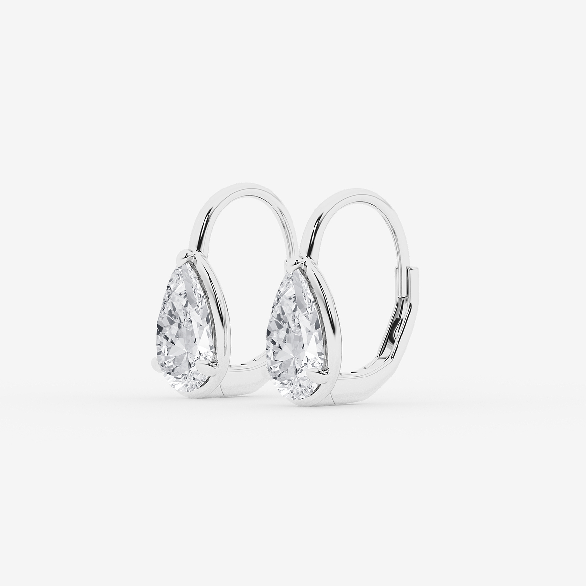 Additional Image 1 for  3 ctw Pear Lab Grown Diamond Solitaire Stud Earrings