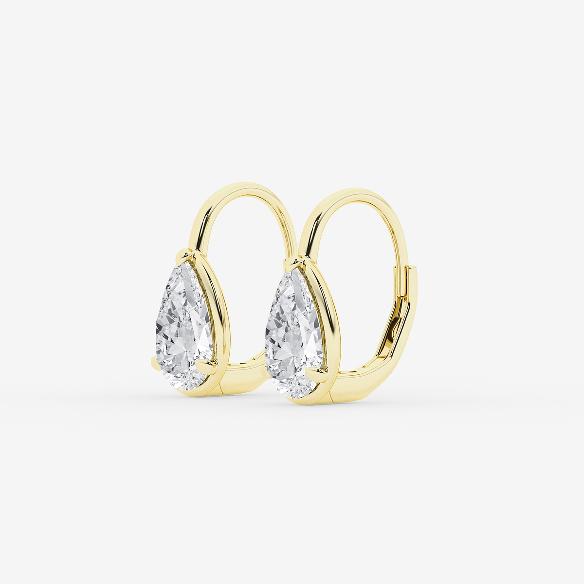Additional Image 1 for  3 ctw Pear Lab Grown Diamond Solitaire Stud Earrings