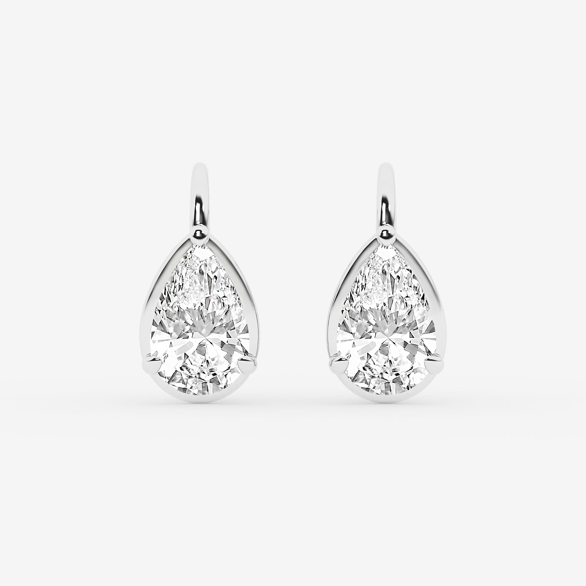 5 ctw Pear Lab Grown Diamond Solitaire Stud Earrings