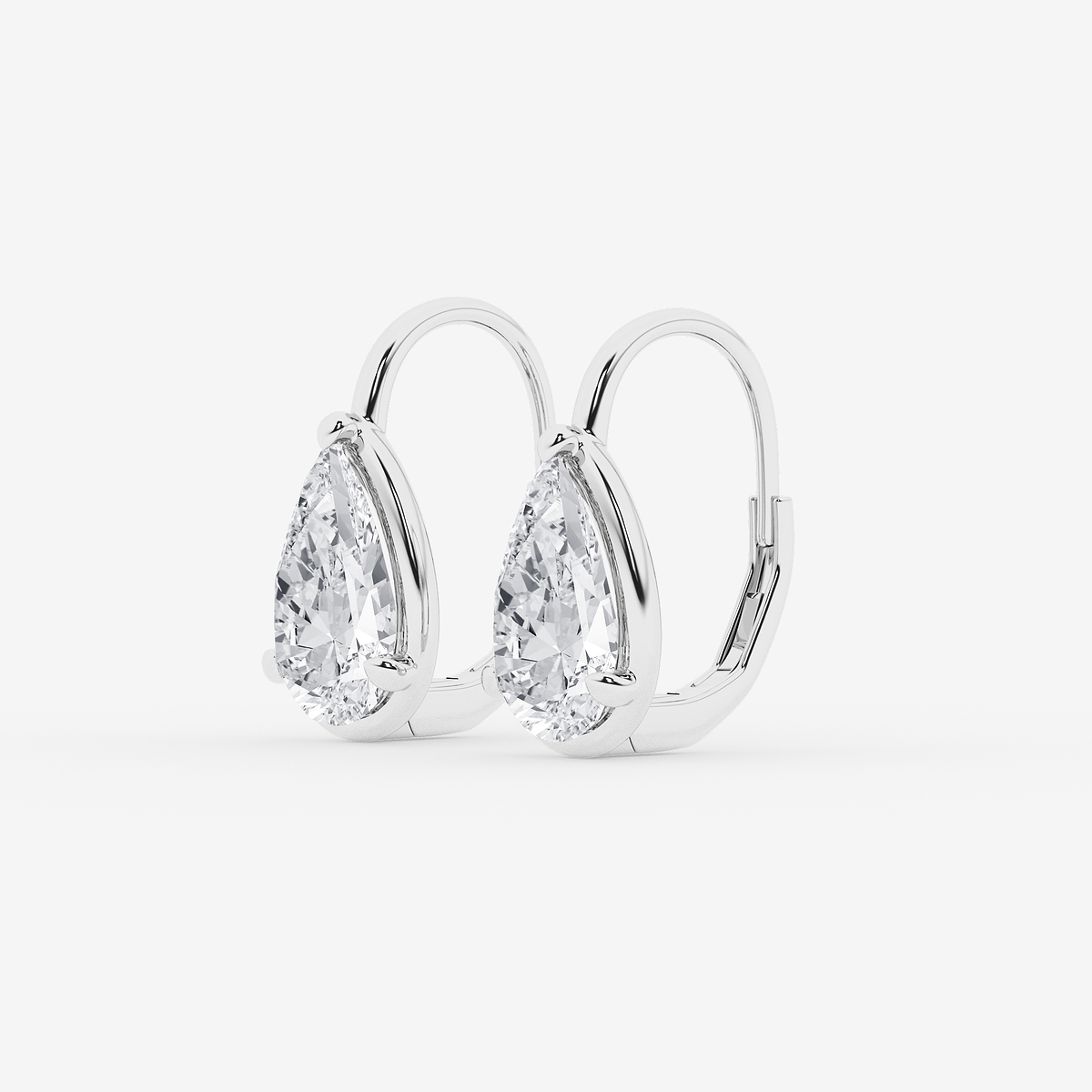 Additional Image 1 for  5 ctw Pear Lab Grown Diamond Solitaire Stud Earrings
