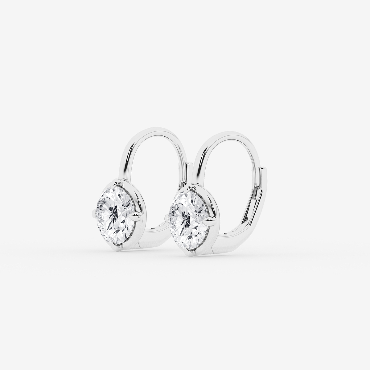Additional Image 1 for  3 ctw Round Lab Grown Diamond Solitaire Stud Earrings