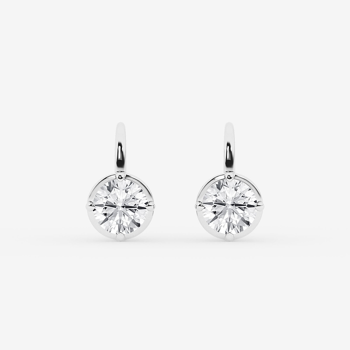 Round Solitaire Stud Earrings