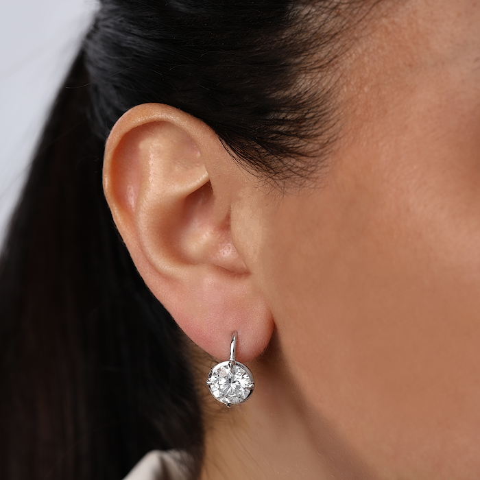 Round Solitaire Stud Earrings