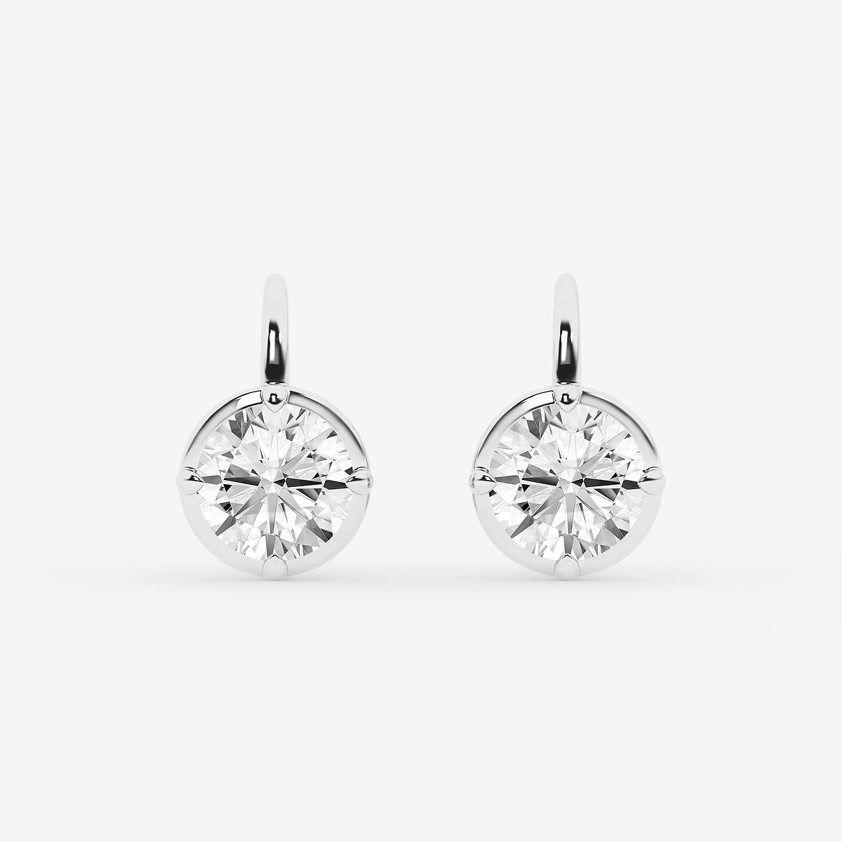 5 ctw Round Lab Grown Diamond Solitaire Stud Earrings
