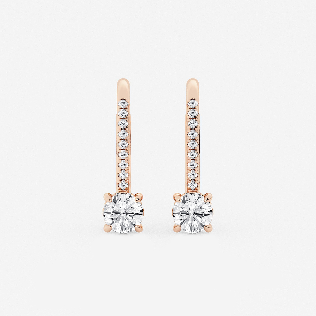 1 ctw Round Lab Grown Diamond Hidden Halo Earrings