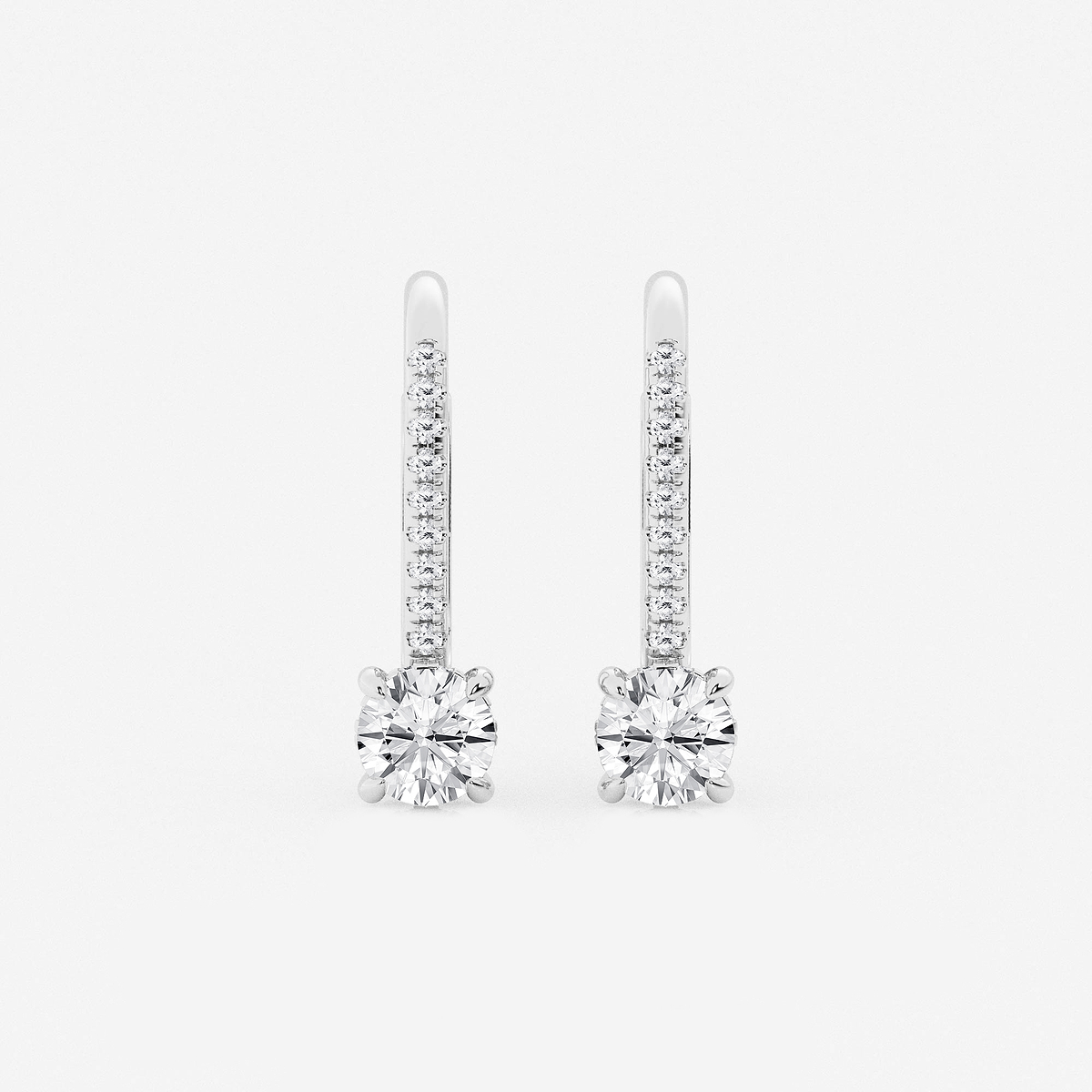 1 ctw Round Lab Grown Diamond Hidden Halo Earrings