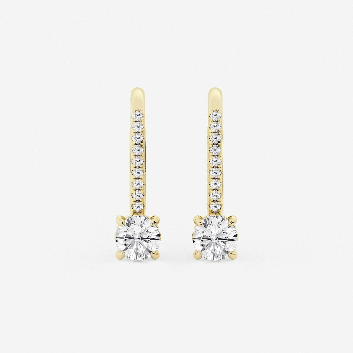 1 ctw Round Lab Grown Diamond Hidden Halo Fashion Earrings