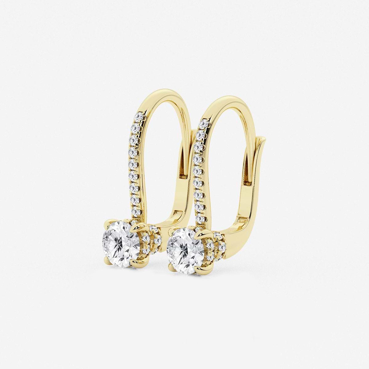 Additional Image 1 for  1 ctw Round Lab Grown Diamond Hidden Halo Fashion Earrings